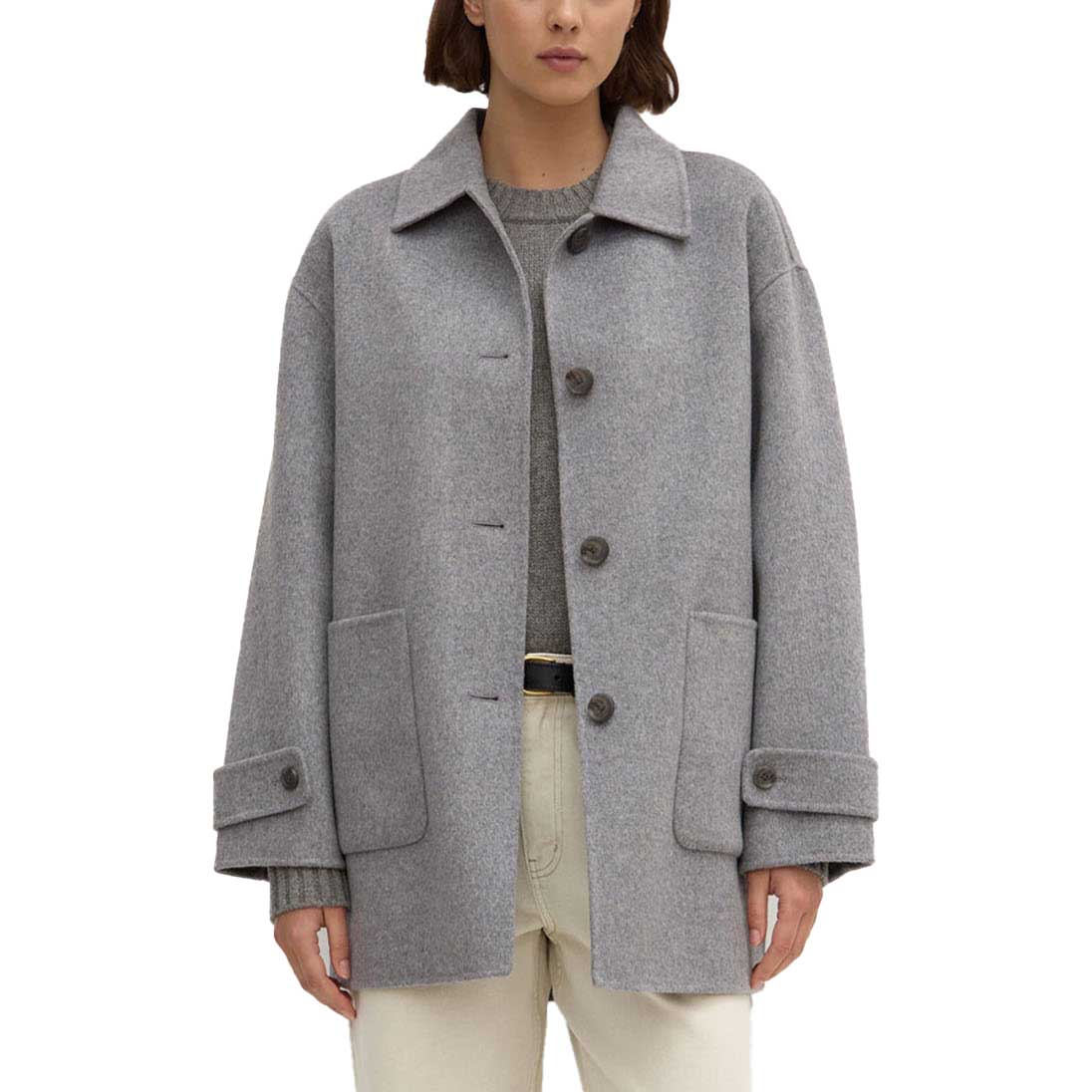 Assembly Label Pierra Wool Coat Grey Marle